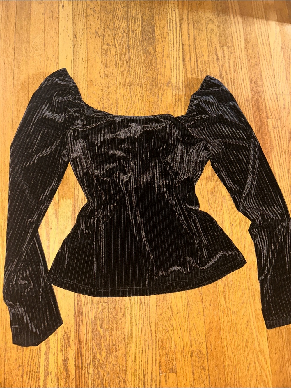 Vintage black velvet off the shoulder top